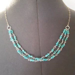 925 sterling silver twisted turquoise necklace